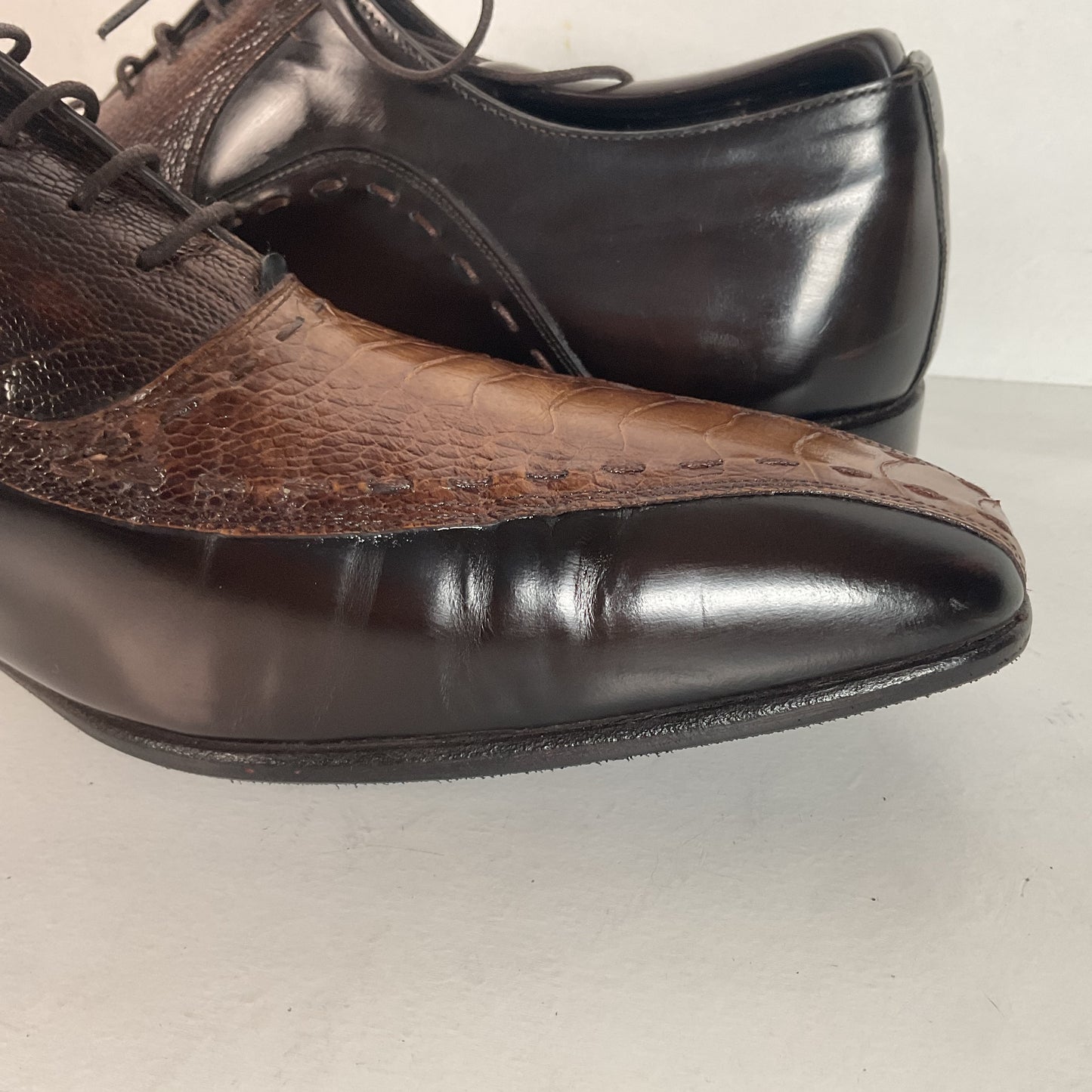 Mezlan Exotic Ostrich Leg Loafer Shoes 9.5 M Recrafted