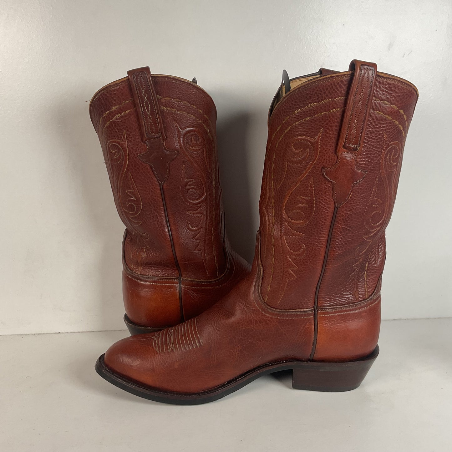 Lucchese Classics Handmade Cowboy Boots 12 EE Brown Bison Hide