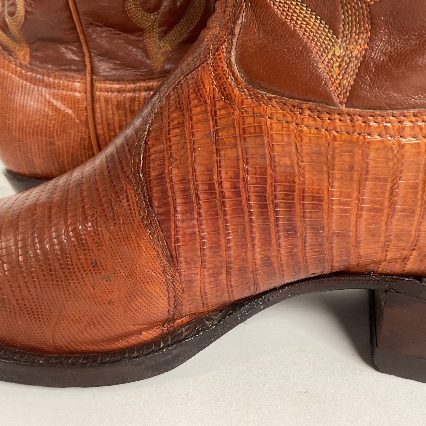 Vintage Tony Lama Teju Lizard Cowboy Boots | Gold Label | Men’s 10 D