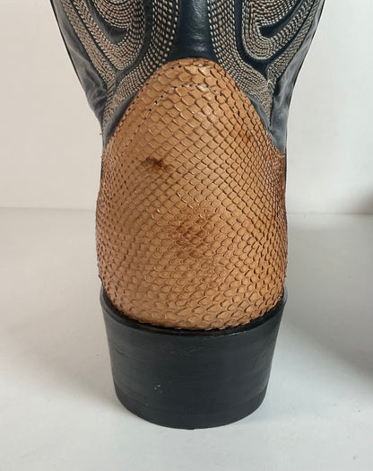 Vintage Larry Mahan Snakeskin Cowboy Boots | Exotic | Narrow | Men’s 11 B