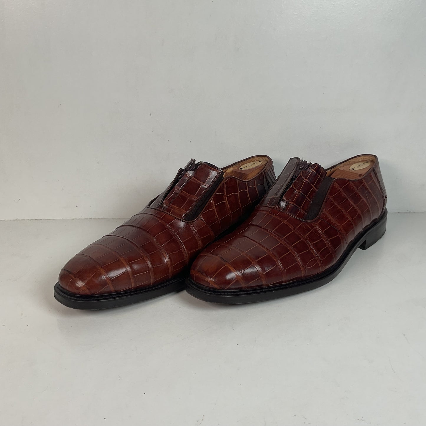 Avventura Exotic Caiman Crocodile Loafers 14 M Zipper