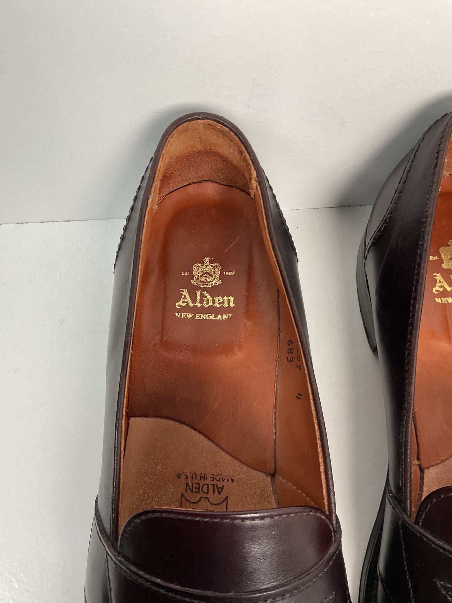 Alden New England Penny Loafer 11 AA Style 683 Burgundy Calf Skin