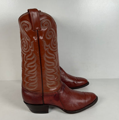 Vintage Tony Lama Teju Lizard Cowboy Boots | Gold Label | Narrow | Men’s 9.5 B