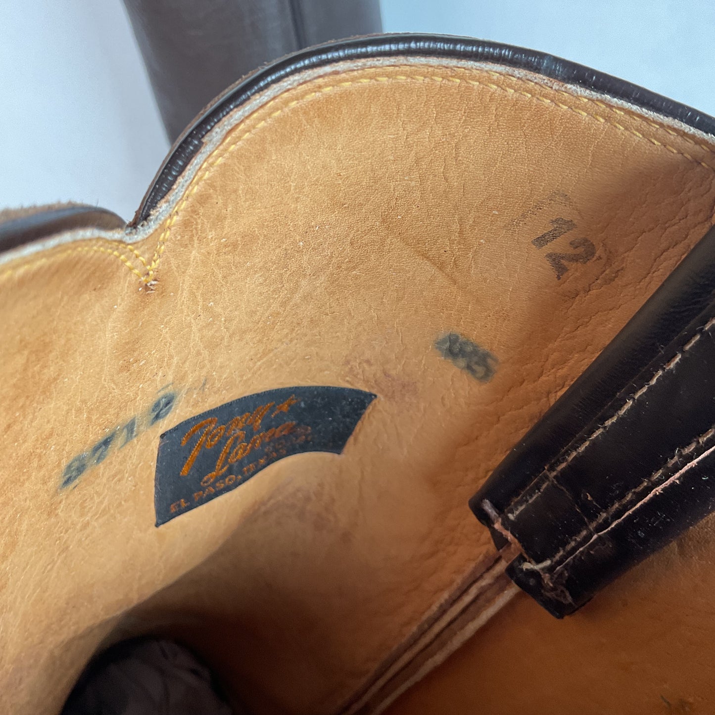 Vintage 1960s Tony Lama Water Buffalo Cowboy Boots 8.5 D Exotic Gold Label