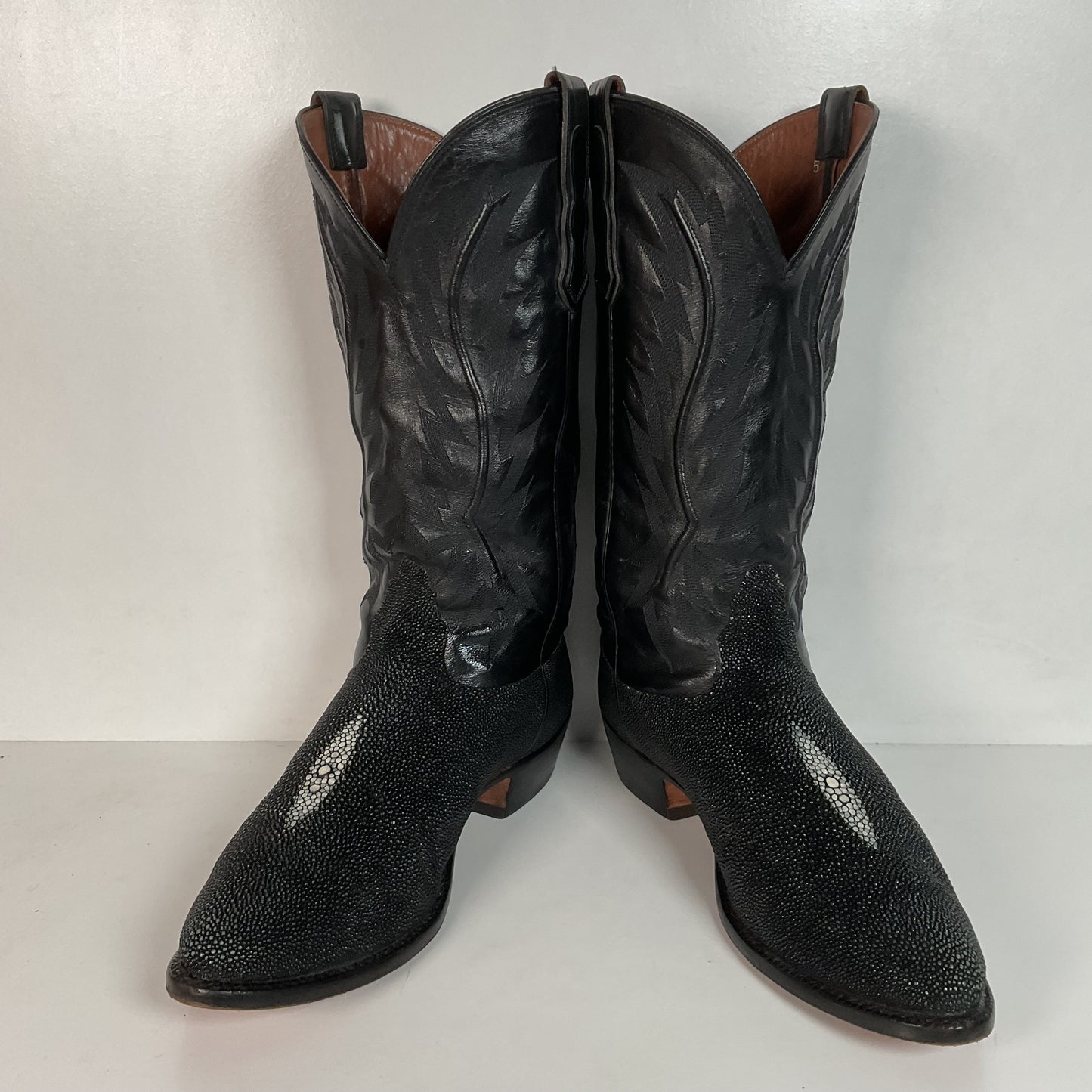Nocona Exotic Stingray Cowboy Boots 9 D USA Black