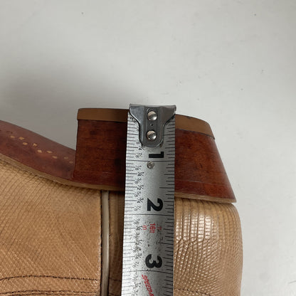 Vintage Dan Post Monitor Lizard Cowboy Boots | Golden Spur Collection | Blonde | 10 D