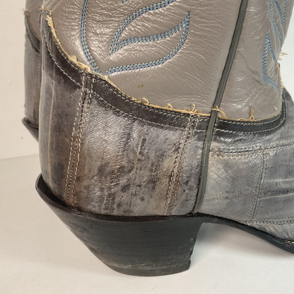 Vintage Tony Lama Exotic Grey Eel Cowboy Boots 9.5 EEE Gold Label USA Made