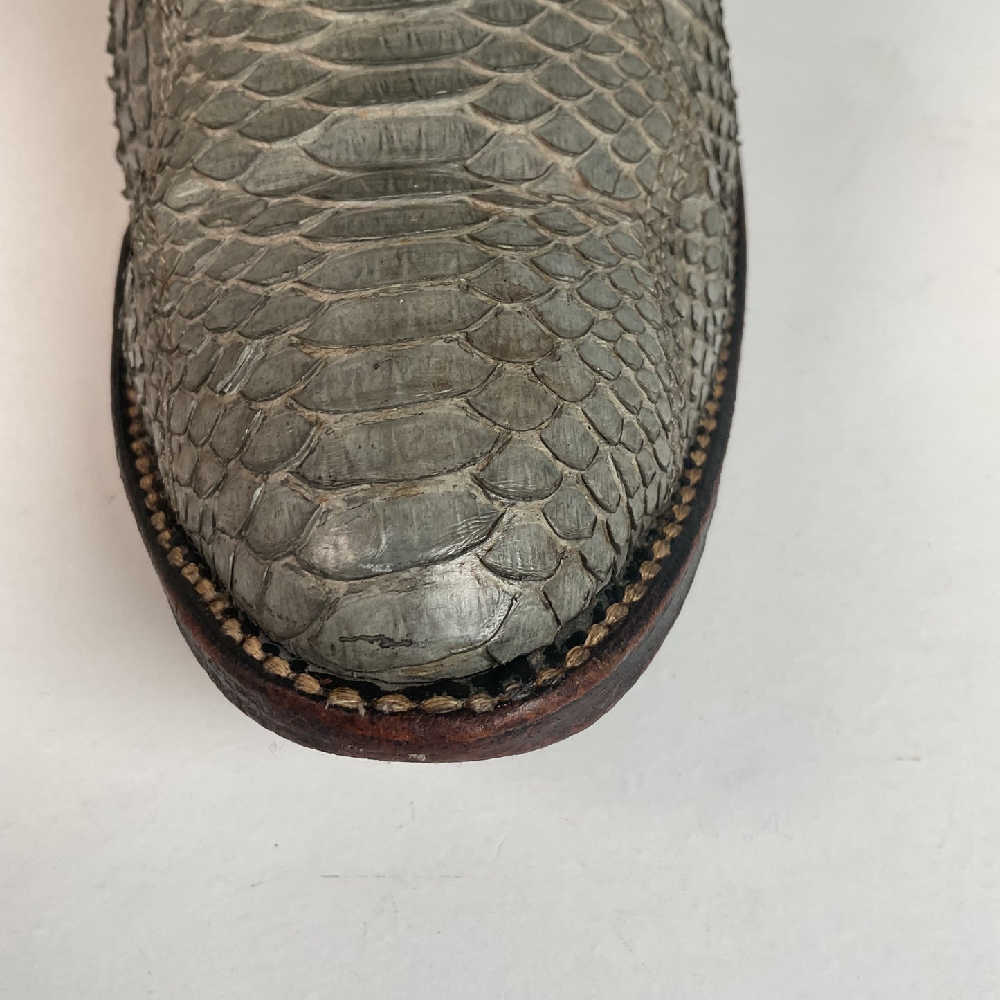 Vintage Dan Post Grey Python Cowgirl Boots 8 C USA Made