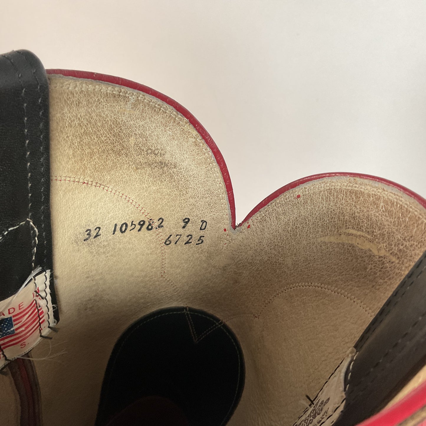 Olathe Western Roper Boots | Red & Black Calf | USA Made | Men’s 9 D