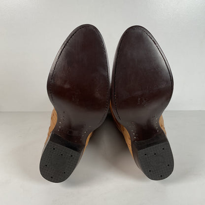 Tony Lama Full Quill Ostrich Cowboy Boots | USA Made | Men’s 6 EE | Women’s 7