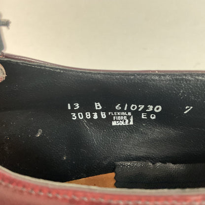 Vintage Florsheim Plain-Toe Derby Shoes | Burgundy Veal | 1970s | Men’s 13 B