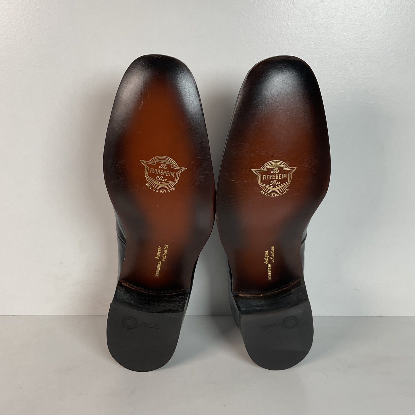 Vintage Florsheim Designer Collection | Apron Toe Loafers | 1970s | Black | 12 B