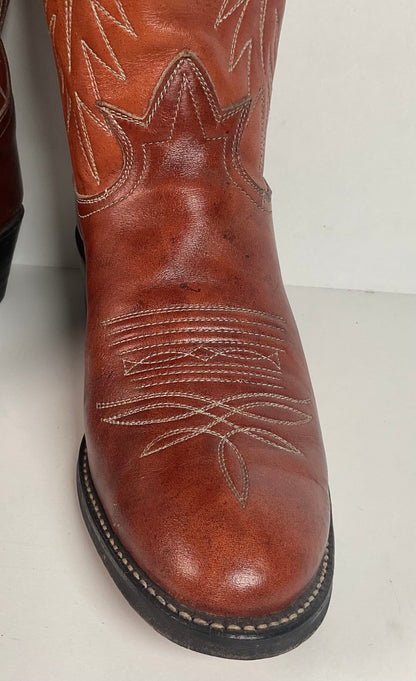 Vintage Tony Lama Cowboy Boots | Chocolate Cow | Men’s 7.5 C | Women’s 8.5