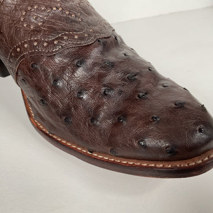 J. Chisholm Full Ostrich Quill Roper Boots | Exotic | USA Made | Men’s 10 D
