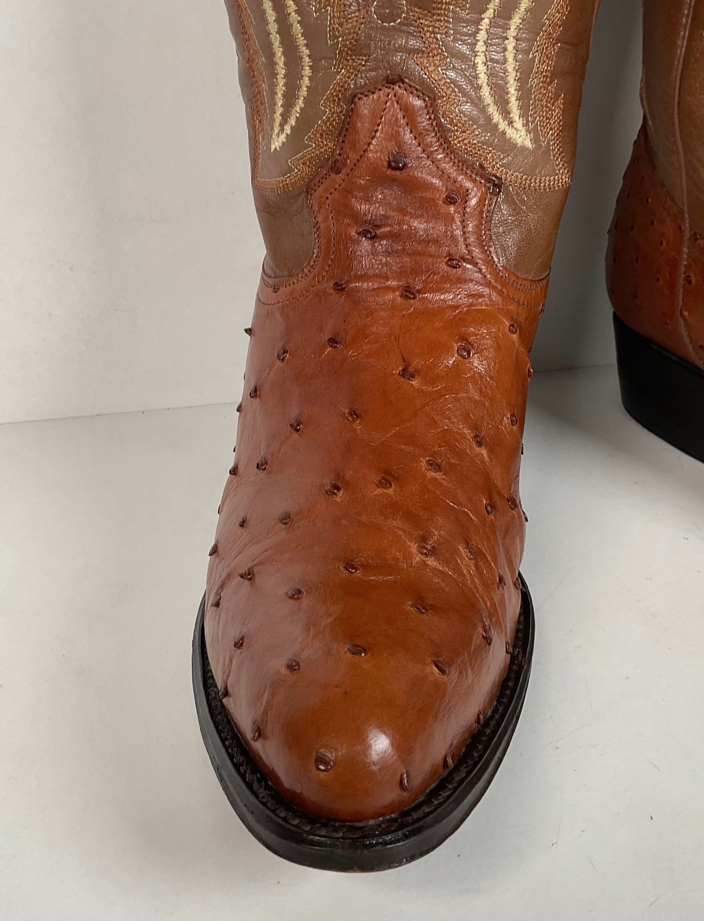 Vintage Bull Rider Full Ostrich Quill Cowboy Boots | Exotic | Men’s 9.5 EE