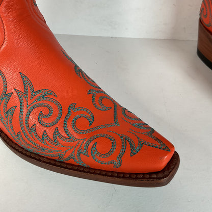 Allen’s Azulado Cowgirl Boots | Bright Orange | Women’s 7 B