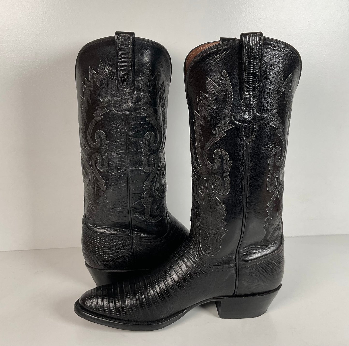 Vintage Lucchese Handmade Cowgirl Boots | Lizard Teju | Women’s 8 B