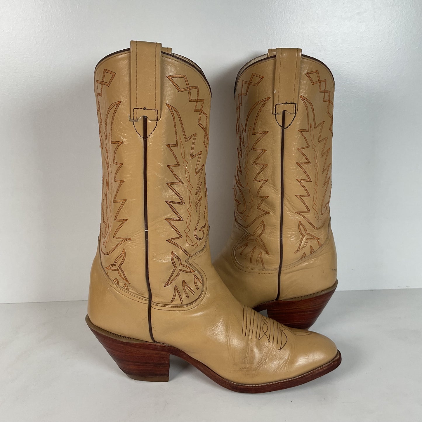 Vintage Siete Leguas Cowboy Boots | 1970s | Blonde Calfskin | Men’s 10 EE