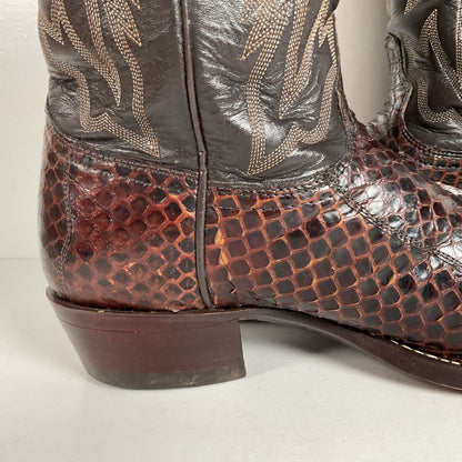 Texas Imperial Python Snakeskin Cowboy Boots | USA Made | Men’s 9.5 D