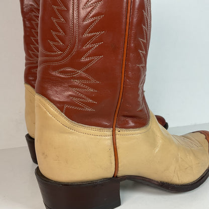 Vintage Tony Lama Urban Cowboy Boots | Teju Lizard Wingtip | Gold Label | 10 D