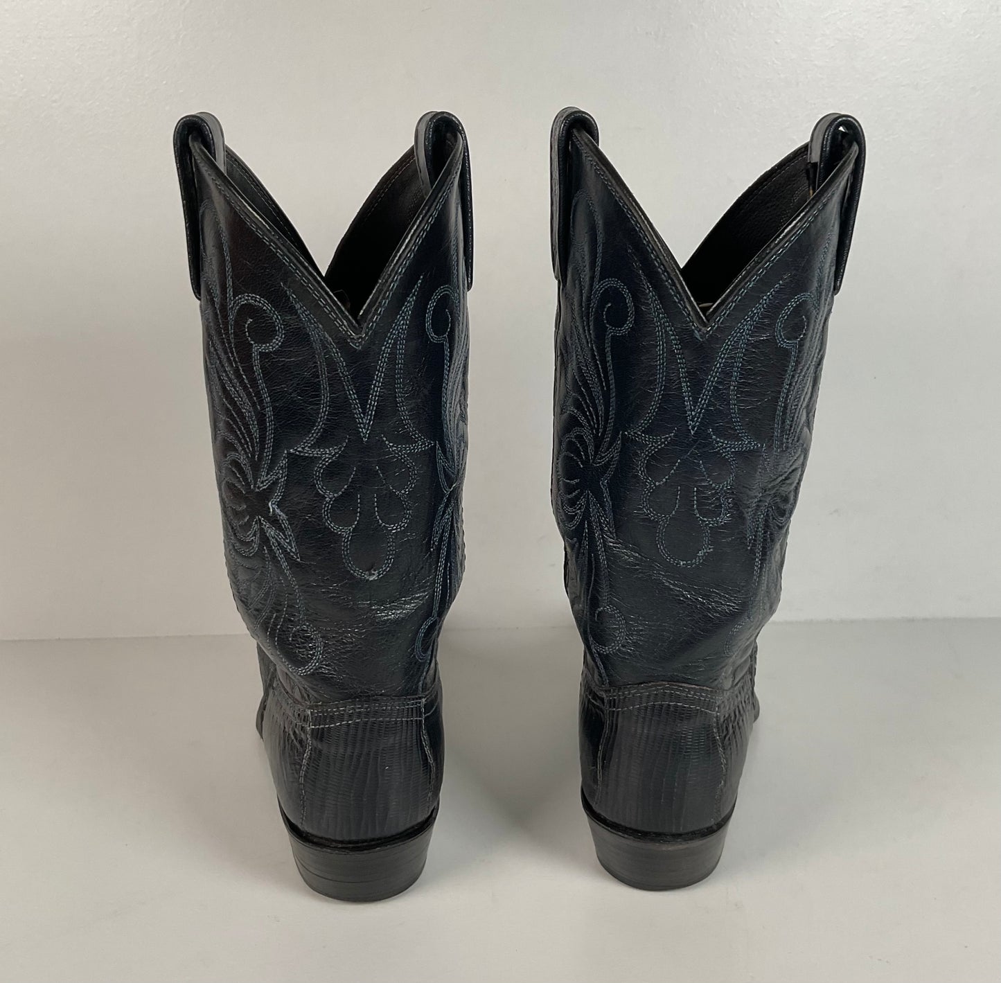 Vintage Dan Post Teju Lizard Cowgirl Boots | Royal Blue | USA Made | Women’s 8 M