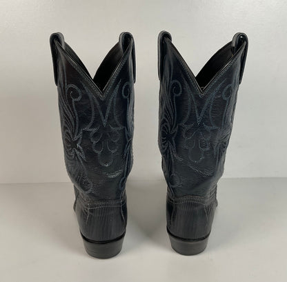 Vintage Dan Post Teju Lizard Cowgirl Boots | Royal Blue | USA Made | Women’s 8 M