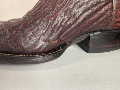 Vintage 1960s Stove Pipe Cowboy Boots 9-9.5 Exotic Shark Skin Custom Made