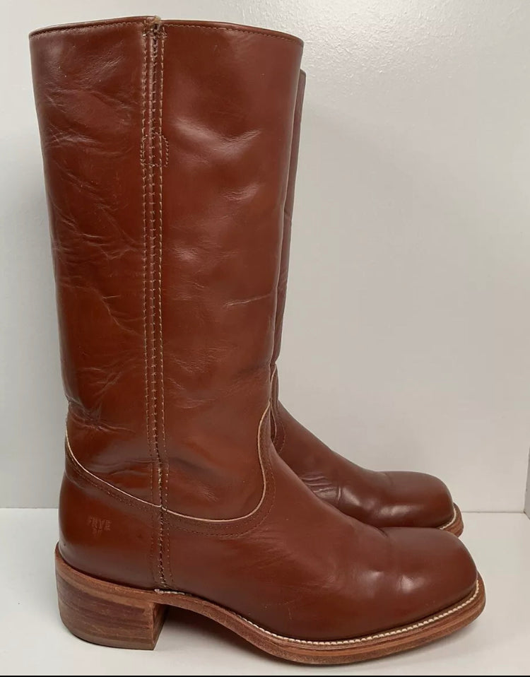 Vintage Men’s Frye 15” Brown Campus Boots 11 D USA Made Style 2955