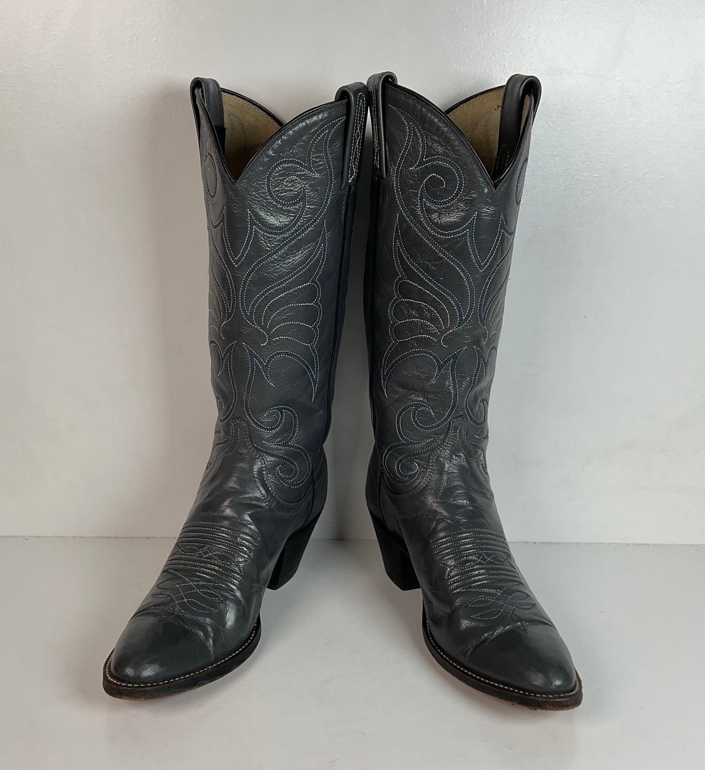 Vintage Dan Post Grey Cowgirl Boots 6 C USA Made