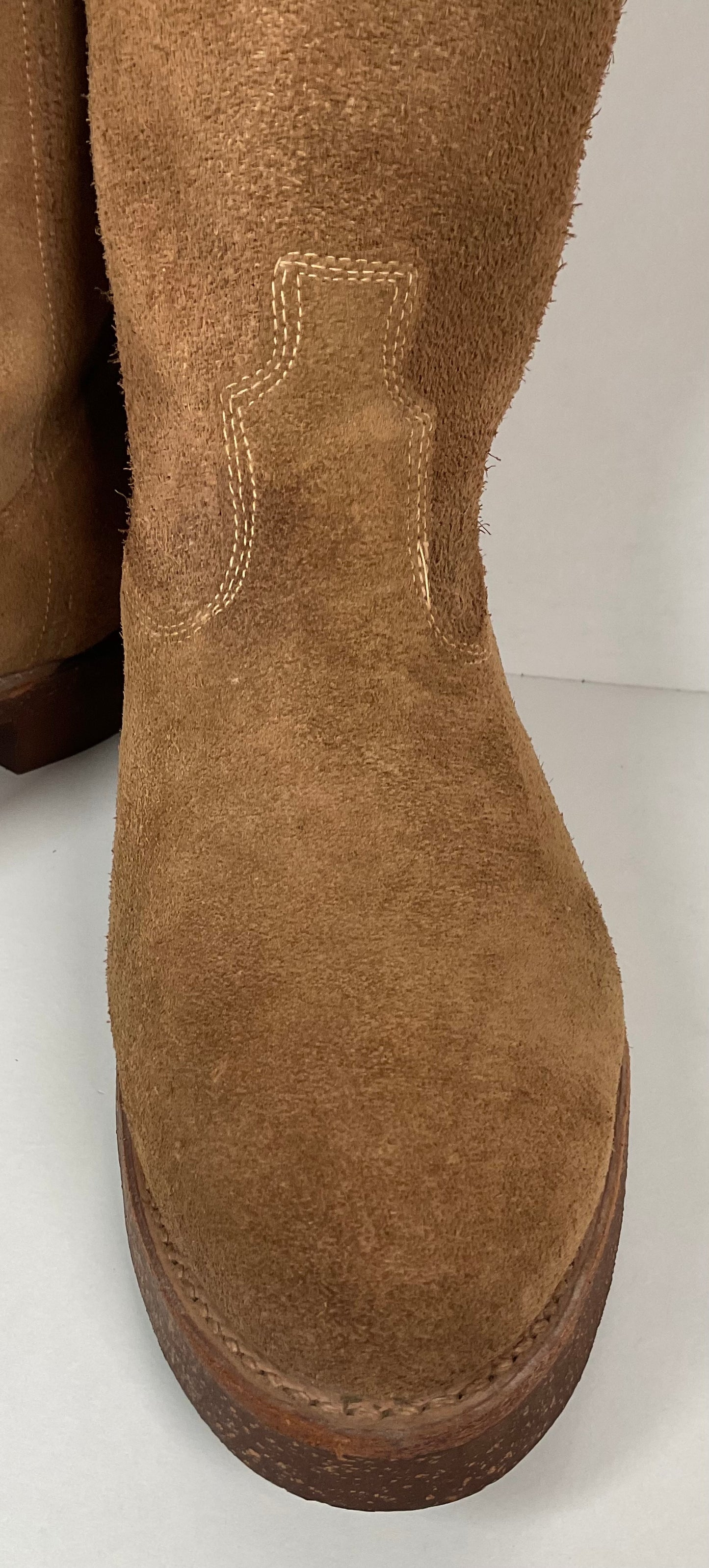 Vintage 1960s Sears Roebuck Wearmaster Suede Ankle Boots 11 D Rough Out