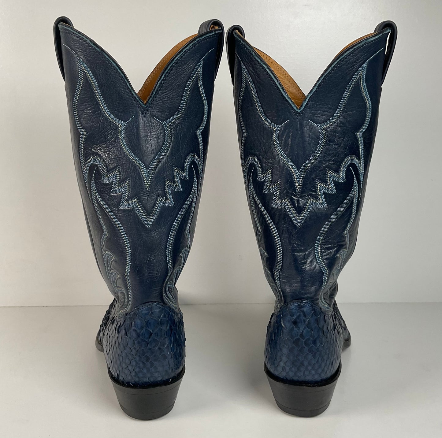 Vintage Nocona Python Snakeskin Cowboy Boots | USA Made | Royal Blue | 9.5 D