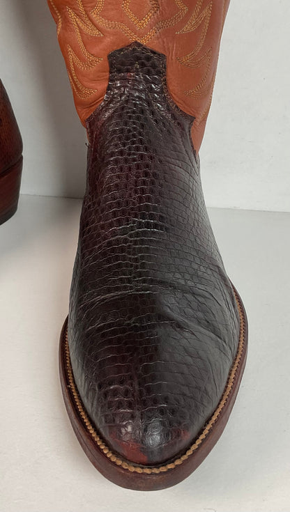 Vintage W.B. Masterson Wrangler Cowboy Boots 12 B (Narrow) Dress Lizard Cut