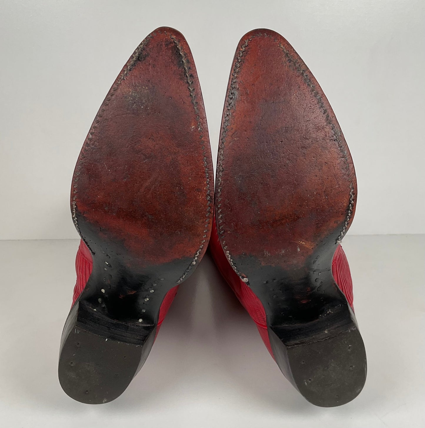 Vintage Justin Teju Lizard Cowboy Boots | USA Made | Ruby Red | Men’s 10.5 D