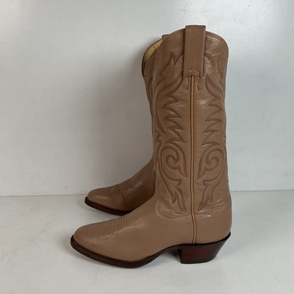 Vintage Panhandle Slim Beige Cowgirl Boots 6.5 B Handcrafted