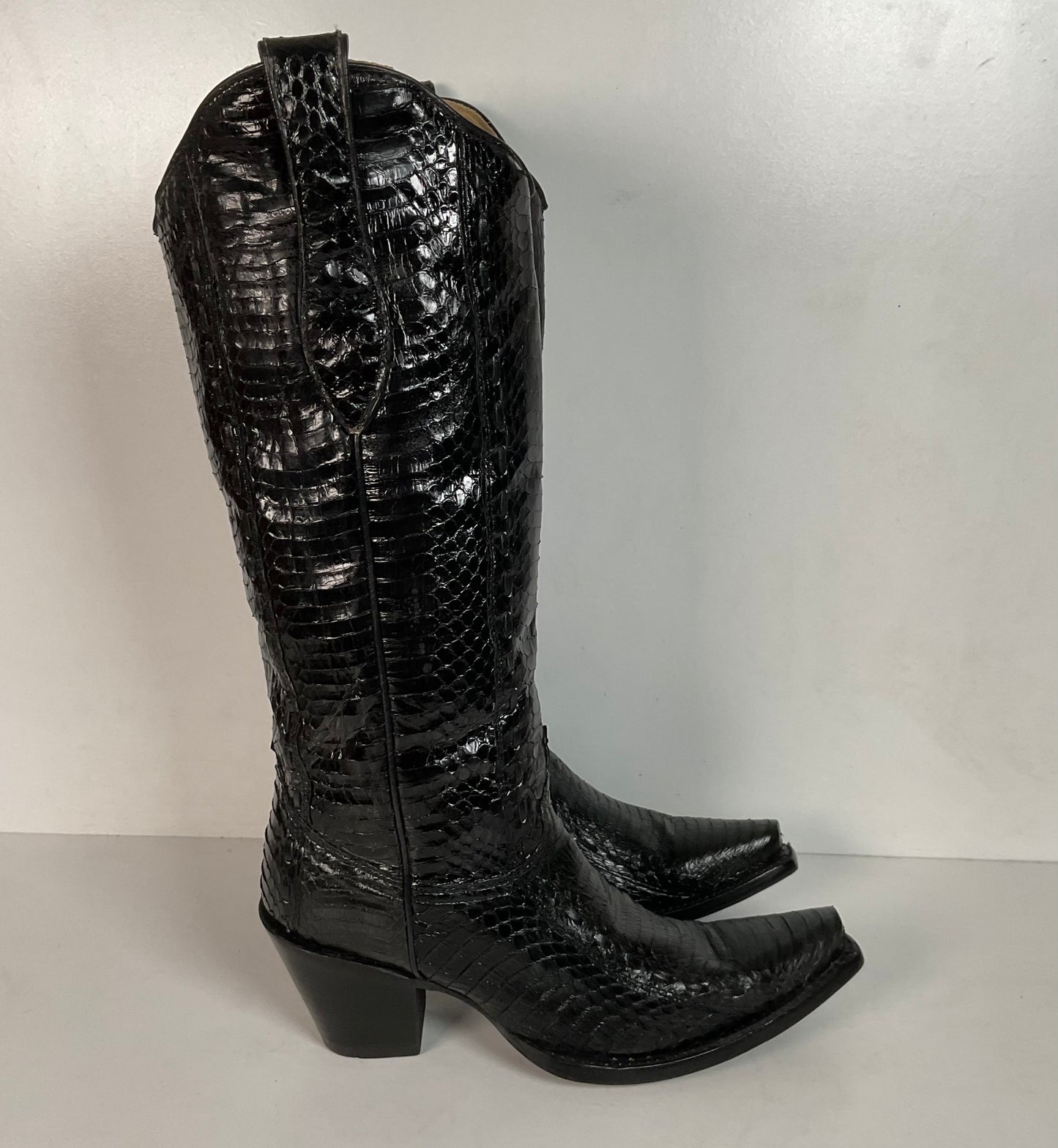 Corral Full Cobra Snakeskin Cowgirl Boots 7.5 M Exotic Mule Ear Snip Toe