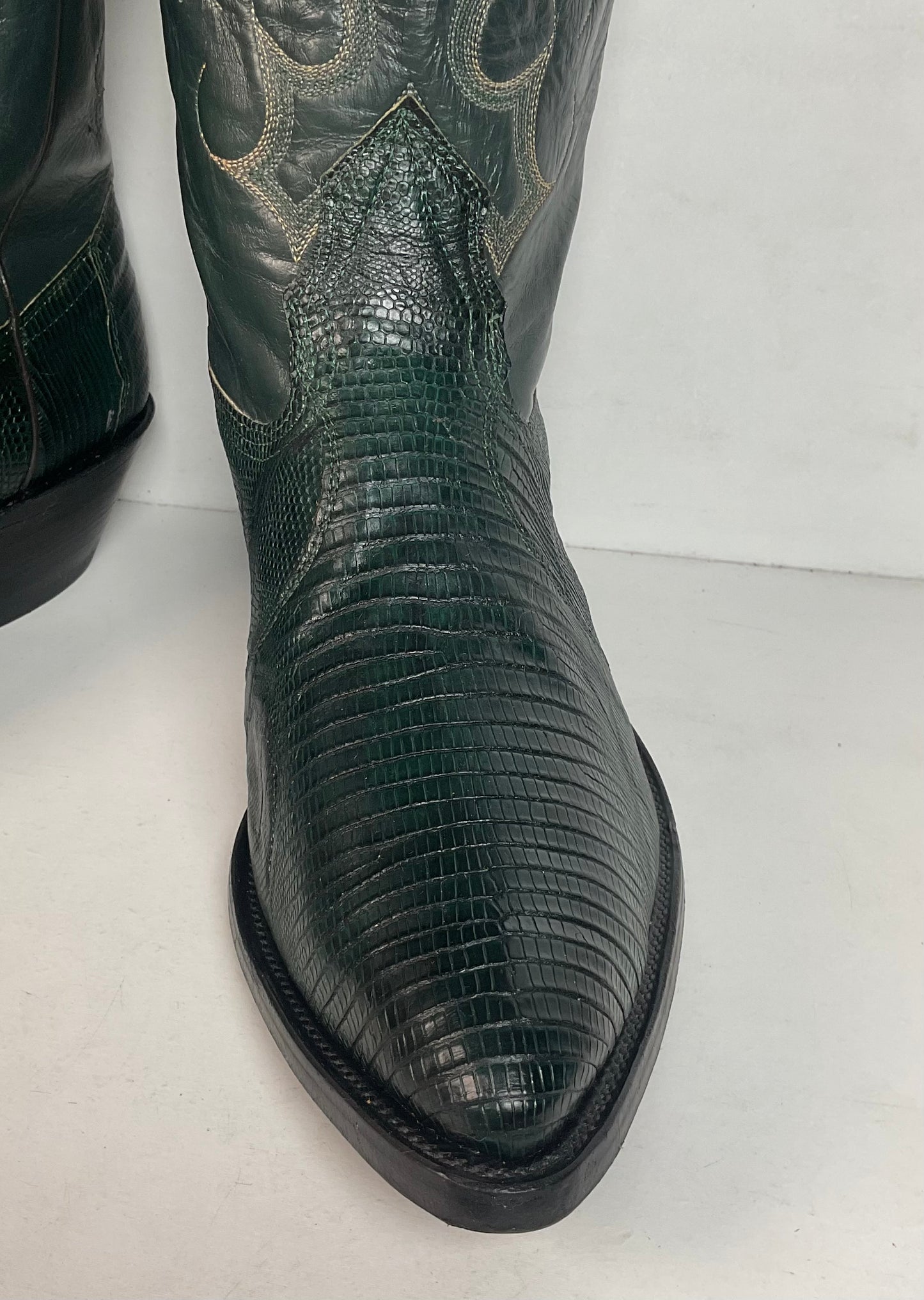 Nocona Emerald Green Teju Lizard Cowboy Boots Men’s 8.5 D | Women’s 9.5 USA Made