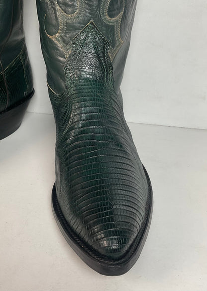 Nocona Emerald Green Teju Lizard Cowboy Boots Men’s 8.5 D | Women’s 9.5 USA Made