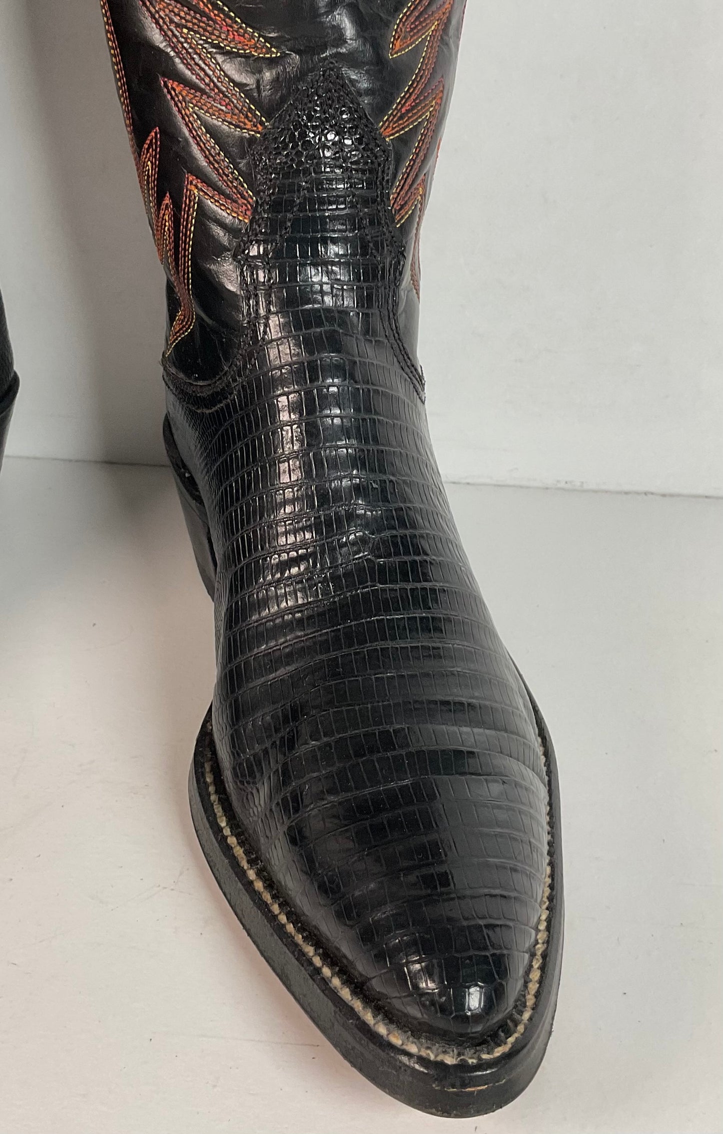 Vintage Nocona Cowboy Boots | Lizard Teju | 60s Era | Women’s 6.5