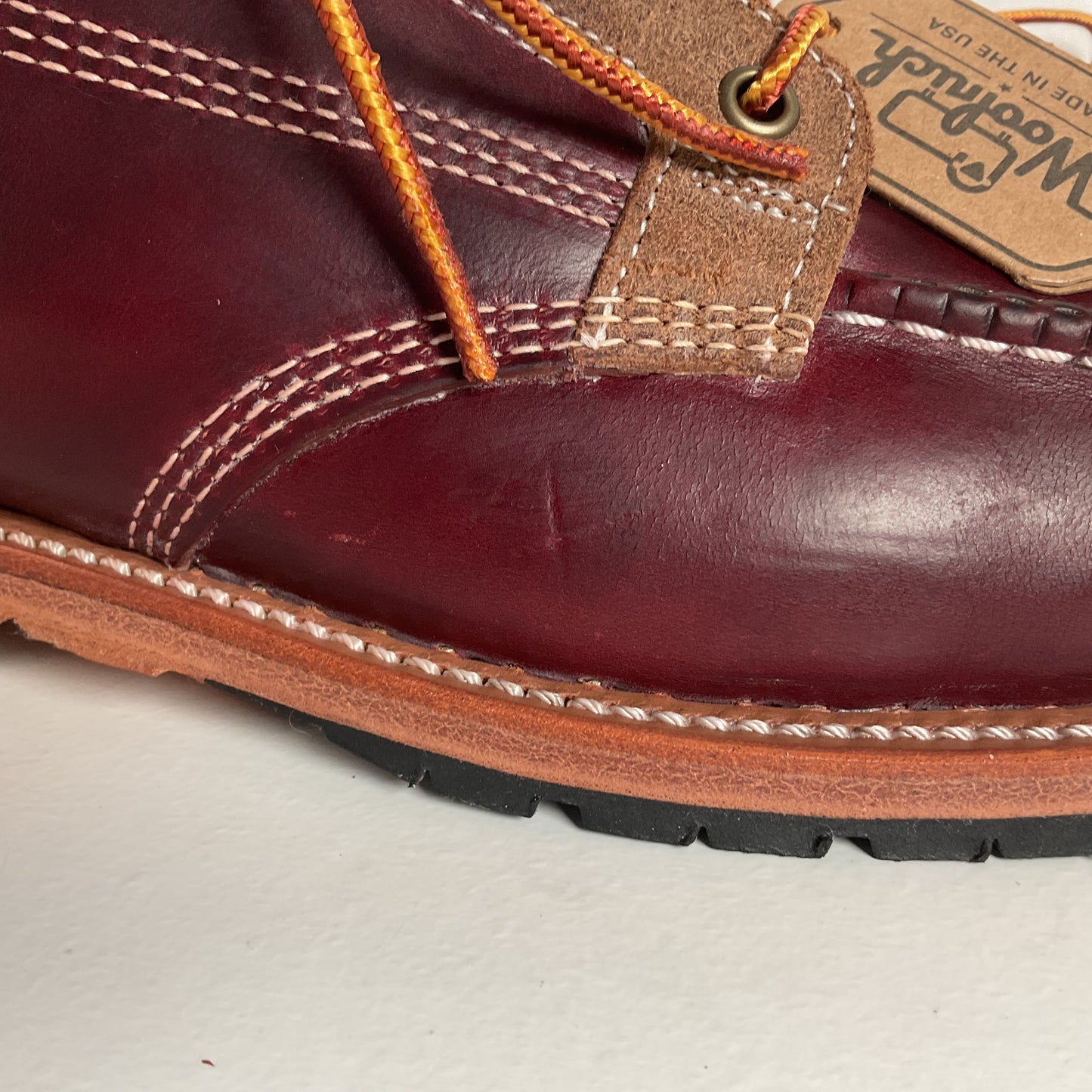 Woolrich Woodsman Moc Toe Boots 10 D USA Made Tobacco