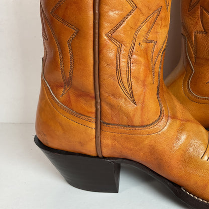 Vintage Buckaroo Cowgirl Boots 7.5 B Punchy Butterscotch