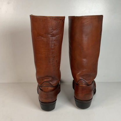 Vintage Frye Black Label Harness Boots 10.5 D USA Made