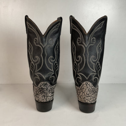 Vintage Dan Post Wildebeest Cowboy Boots 10 D USA Made Exotic