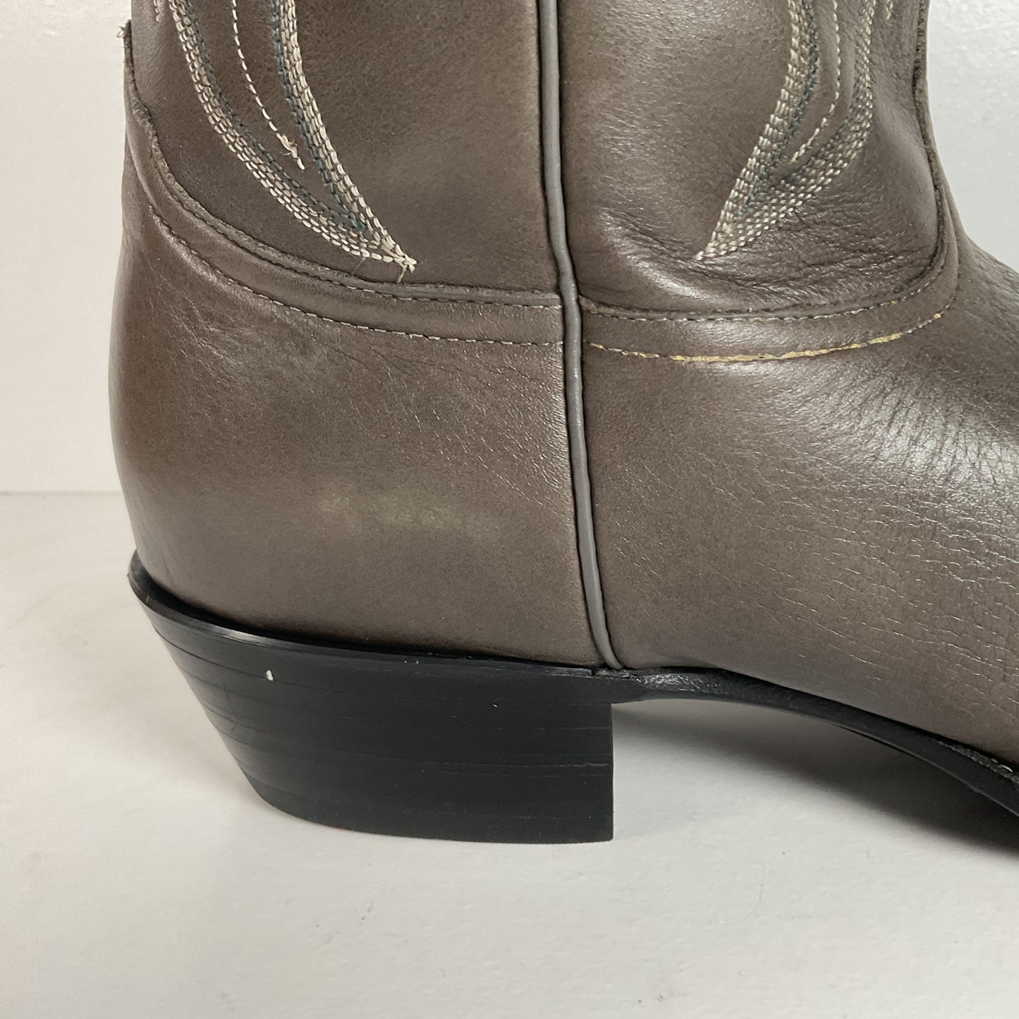 Vintage Nocona Bull Shoulder Cowboy Boots | USA Made | Grey | Men’s 12 D