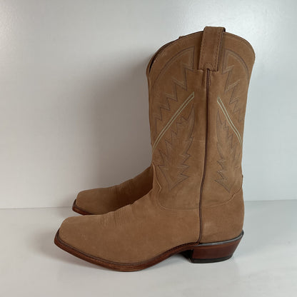 Tony Lama Suede Cowboy Boots | USA Made | Sand Mojave | 11.5 EE