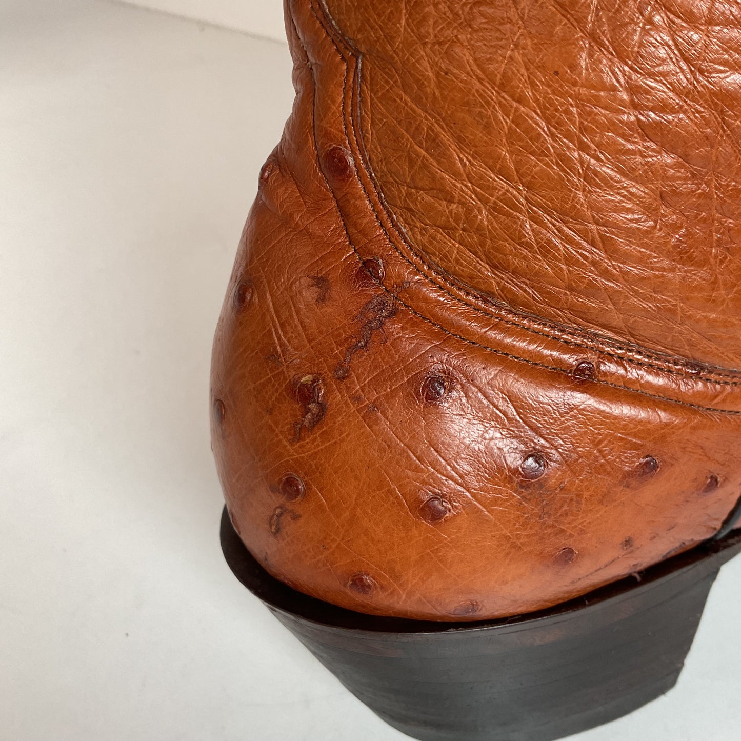 Custom Full Ostrich Quill Cowboy Boots 10 Wide Exotic Mule Ear