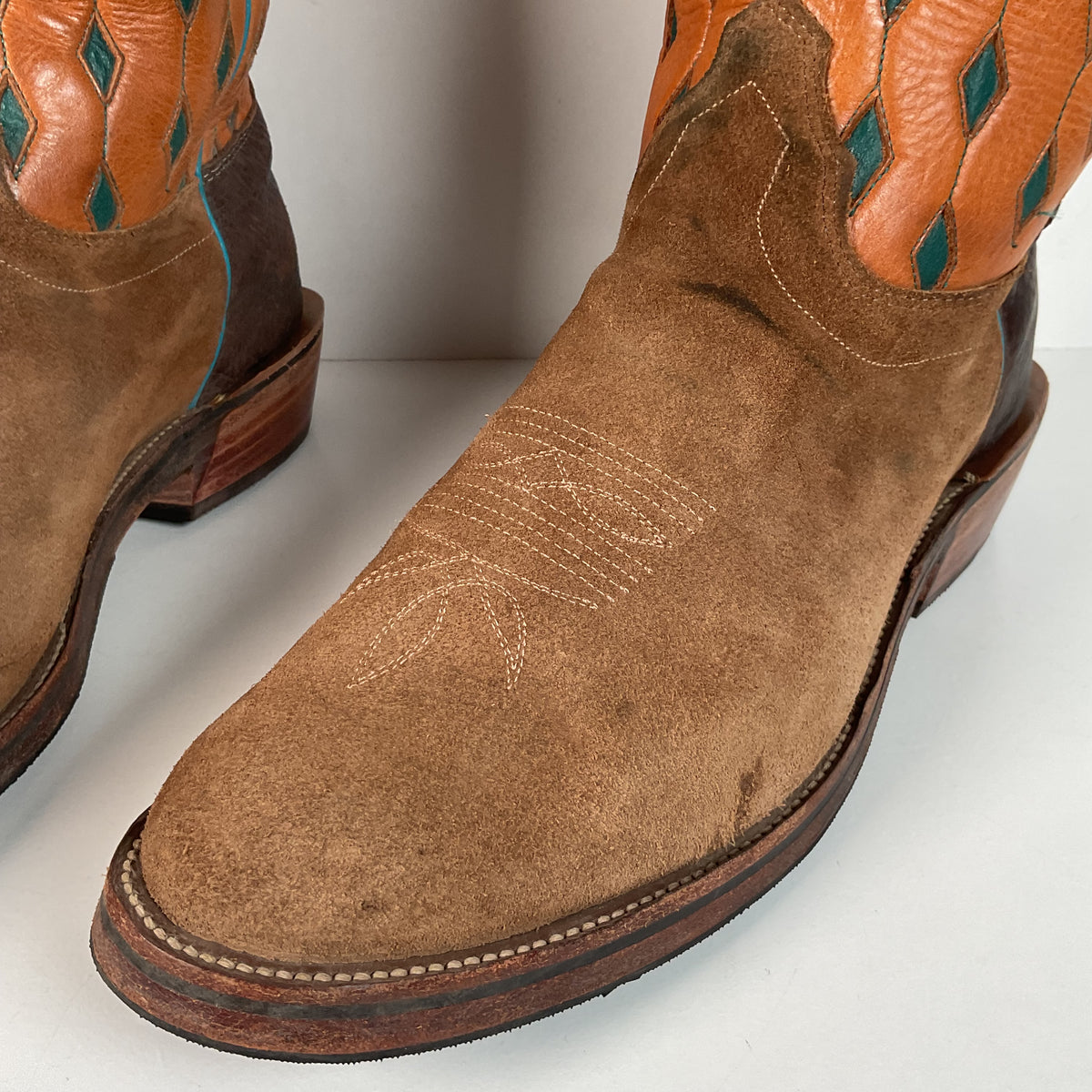 Olathe Buckaroo Cowboy Boots | Suede | USA Made | Men’s 14 EEE
