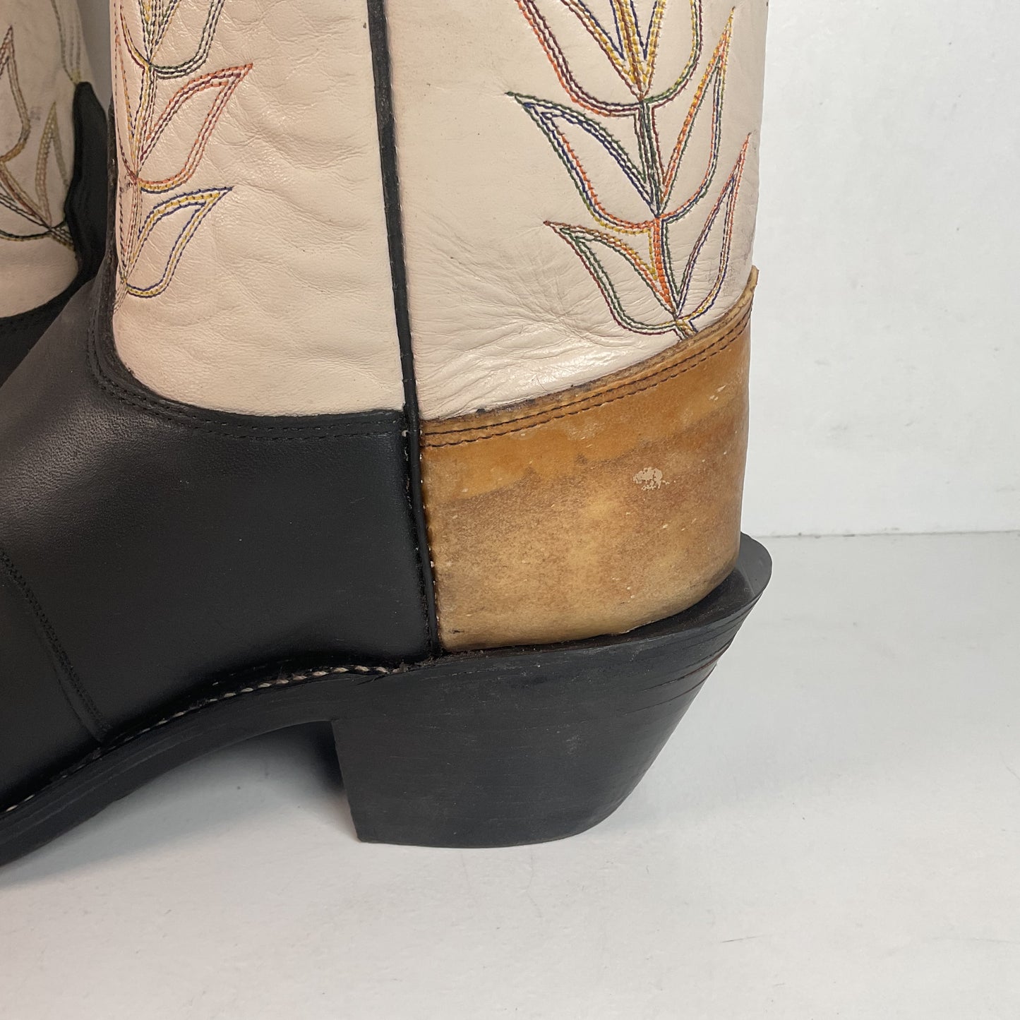 Olathe Rough Stock Cowboy Boots 10 D Black Mule Skin USA Made