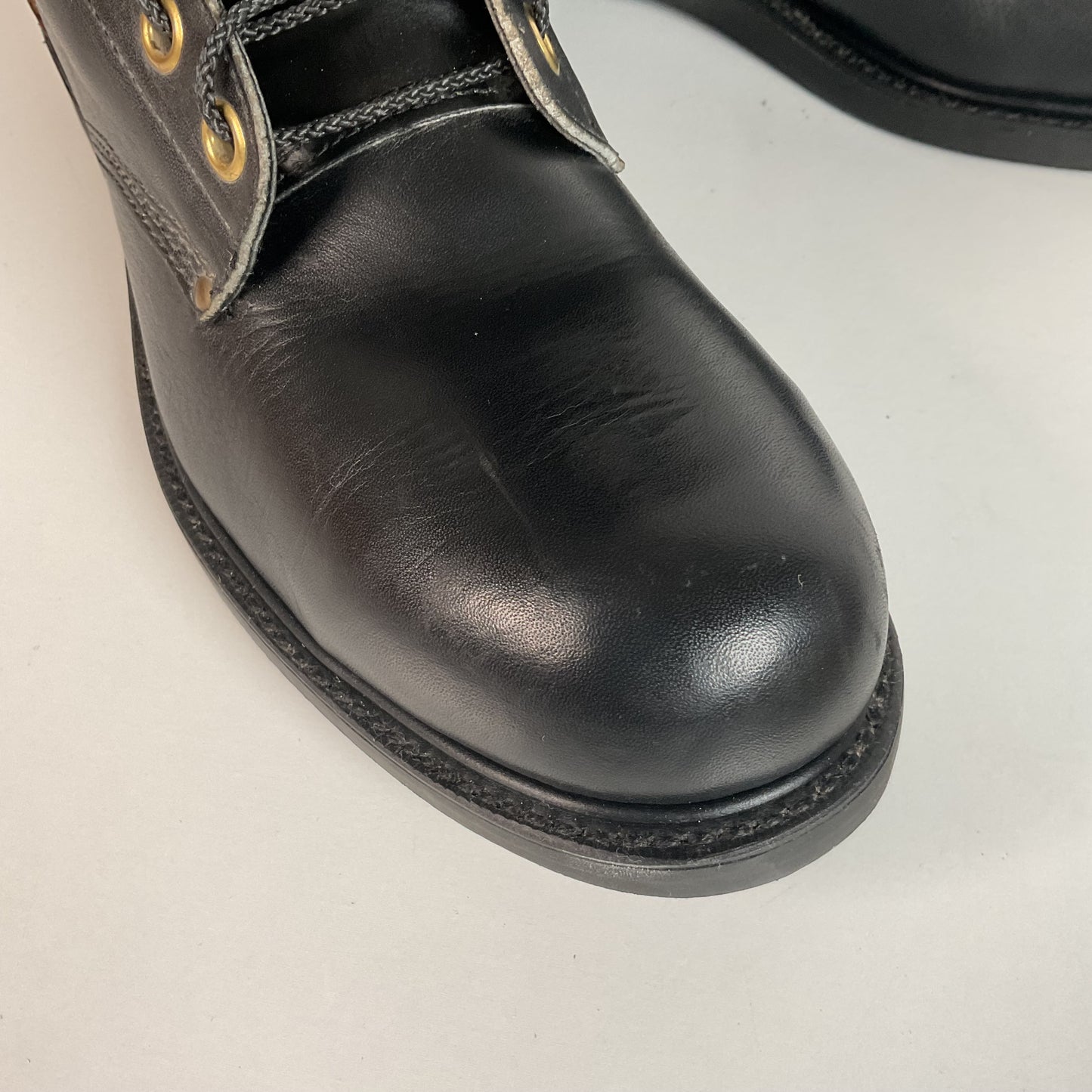 Vintage 1960s Leigh Linesman Boots 10 D USA Made Safety Toe