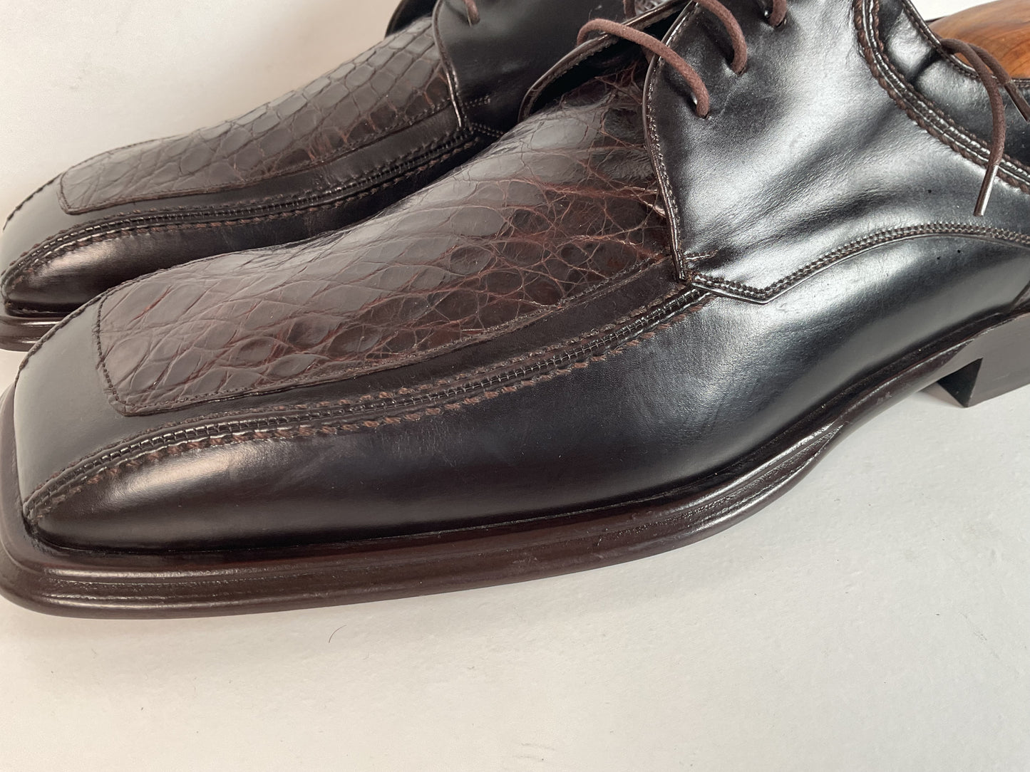 Mezlan Genuine Crocodile Derby Shoes 12 M Exotic