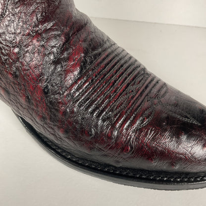 Lucchese 2000 Smooth Ostrich Cowboy Boots | Black Cherry | Exotic | Men’s 8.5 D
